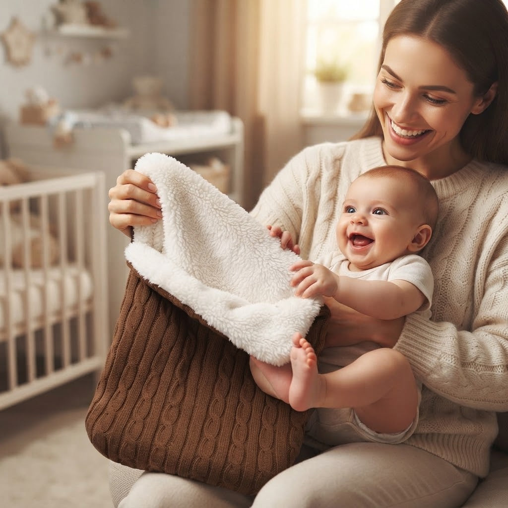 Bébé content d'entrer dans son nid d'ange cosy