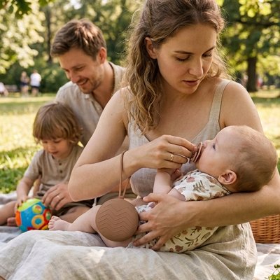 Boite a tetine sortie en famille