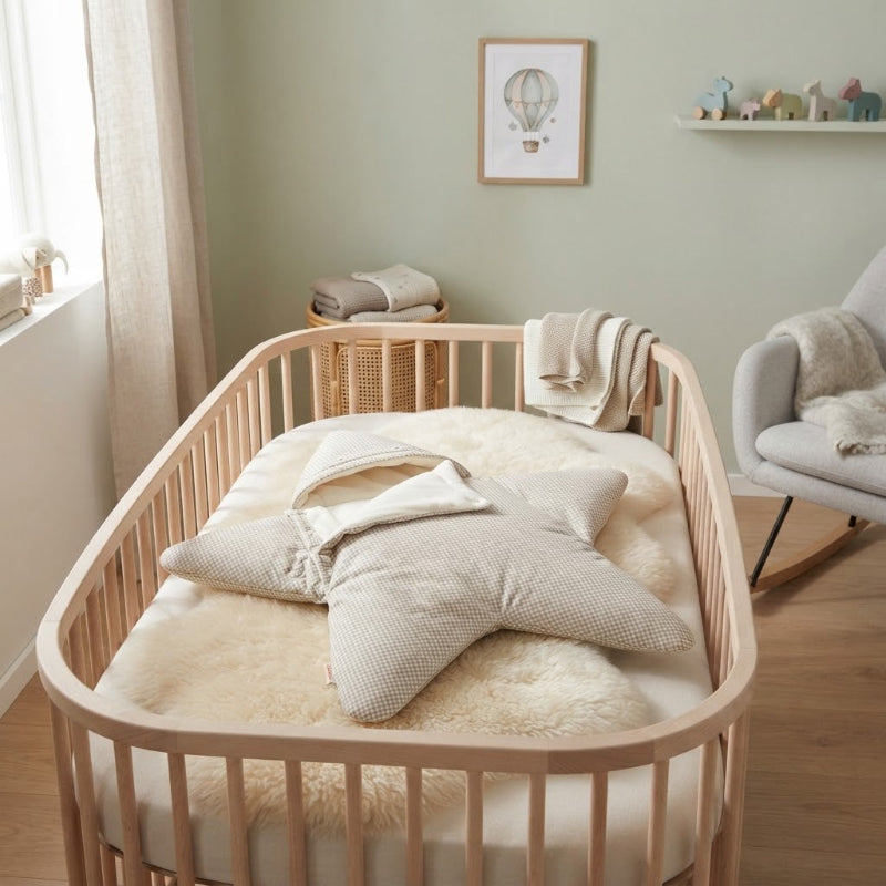Nid d Ange bebe dans berceau dans chambre bébé