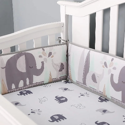 Tour- de- lit- bebe- Décoratif-éléphant-gris