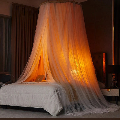 Ciel de lit cabane double lumière tamisée