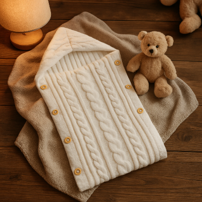 Couverture emmaillotage Bébé| Tricot - Création Bébé-Maman