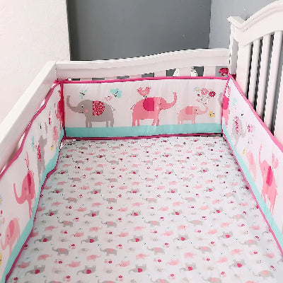 Tour- de- lit- bebe- Décoratif-éléphant-rose