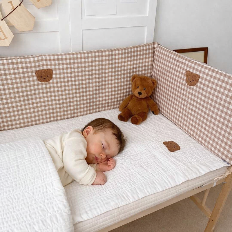 Parure de lit personnalisée pour lit de bébé : lune bleue, ours en peluche, 100 % coton - France Parure de lit personnalisée pour lit de bébé : lune bleue, ours en peluche, 100 % coton - France