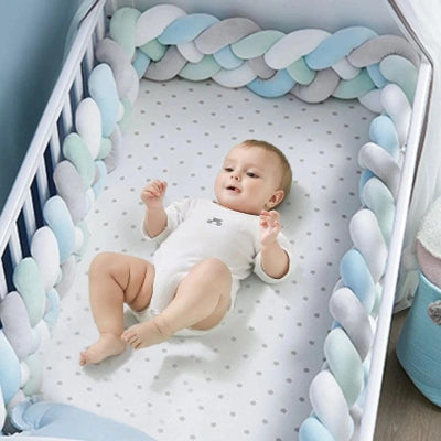 Tour de lit Tressé | Bleu - Création Bébé-Maman