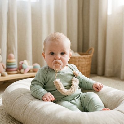 Accroche-tetine-crème-clip-bébé