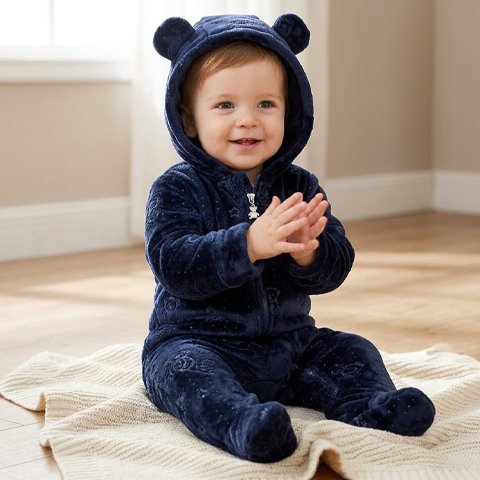 Barboteuse- bébé- hiver-content