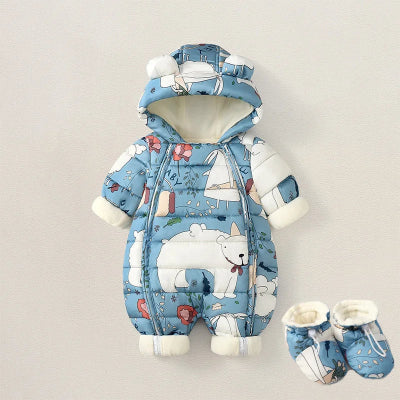 Barboteuse- Bébé - Stylée - bleu-ours-polaire