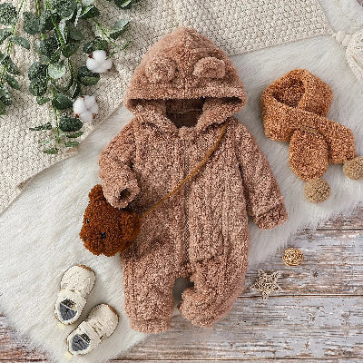 Barboteuse- bébé - Peluche - brun