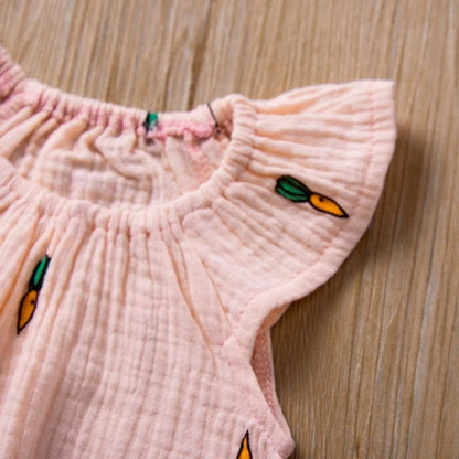 Barboteuse bébé fille carotte manche