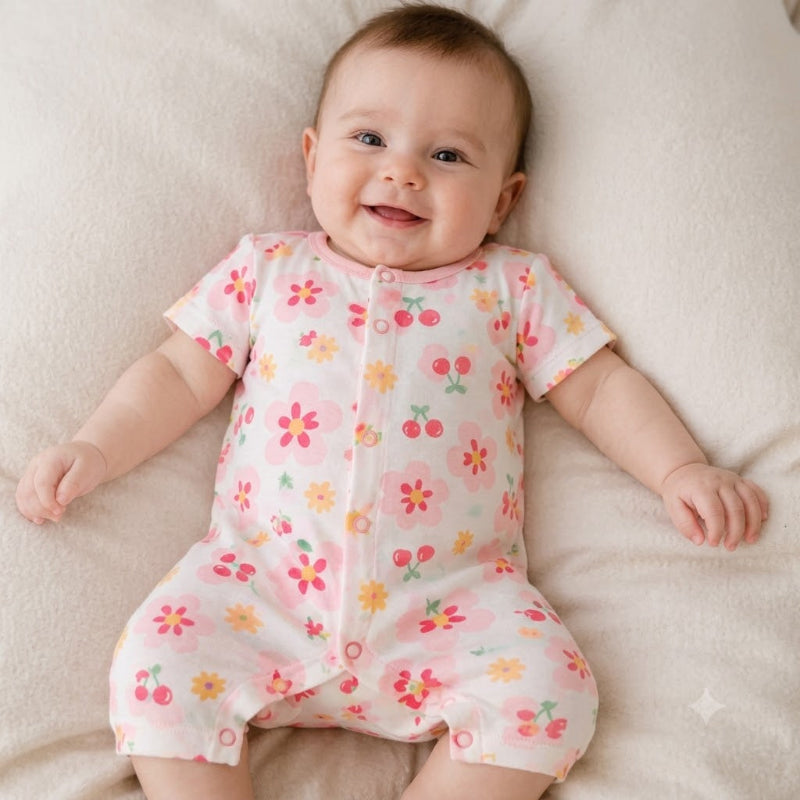 Barboteuse bébé fille confortable souriante