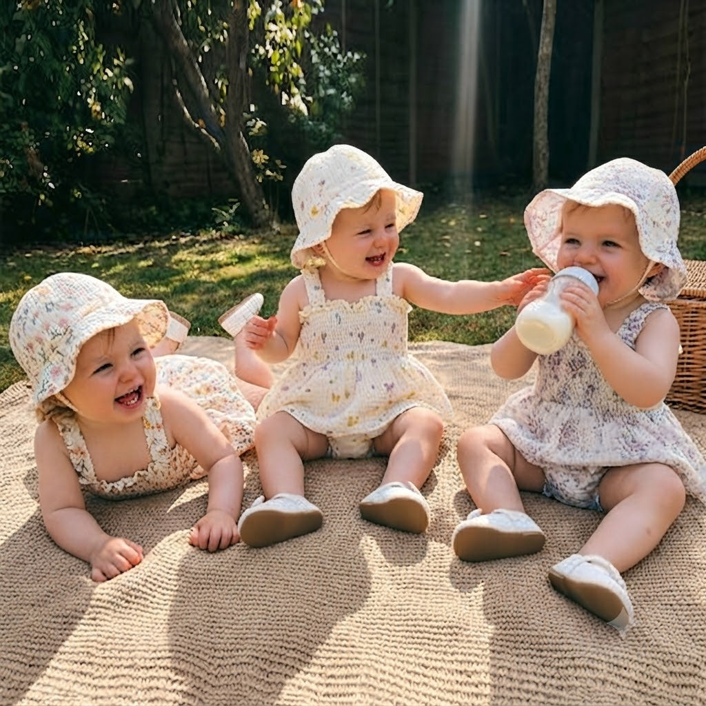 Barboteuse fille triplettes coquettes