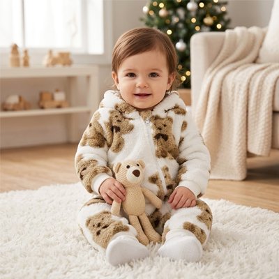 Barboteuse- hiver-bébé-assis-sans capuchon