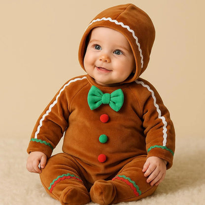 Bébé dans pyjama noel pain d'épice