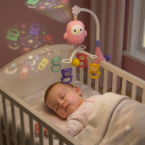Bébé dort avec la musique de son mobile bebe