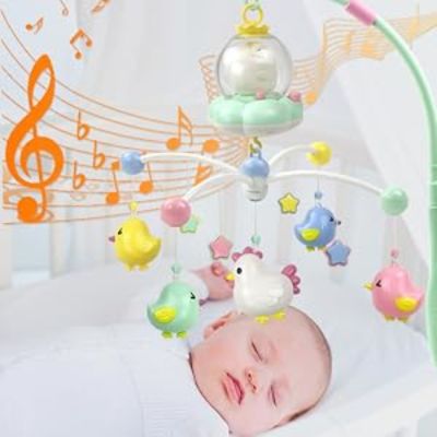 Bébé dort avec les mélodies de son mobile musical pour bebe