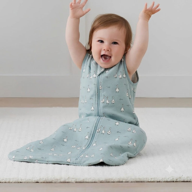 Bébé fait Hourra! dans sa gigoteuse bébé