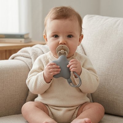 Boite a tetine  bébé tient mains