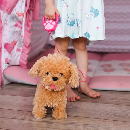 Chiot-robot-en-peluche-caniche-au-pied