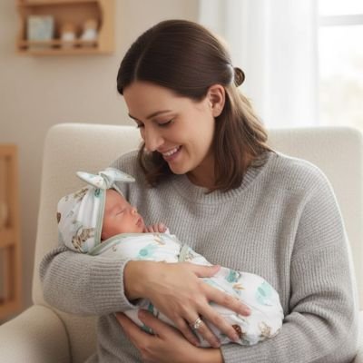 Couverture- d'emmaillotage- maman-bébé-tendresse