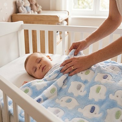 Couverture- bébé- naissance-bébé-dort-paisible
