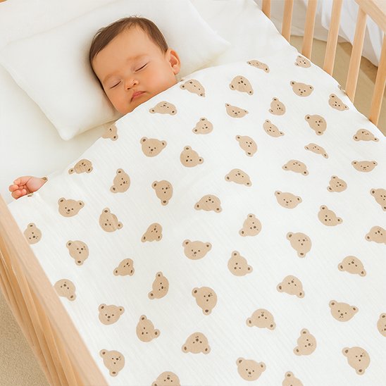 Couverture -bébé-naissance-tête-d'ourson