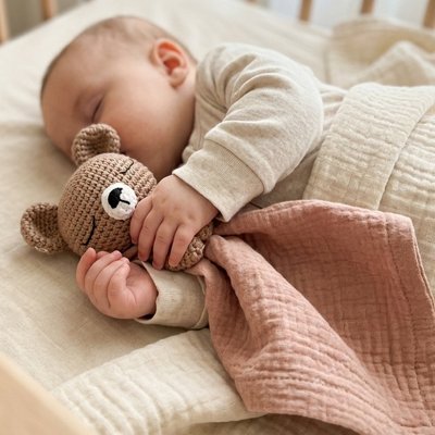 Doudou- bébé- garçon-tête- d'ours