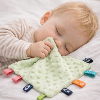 Doudou bébé apaisante verte