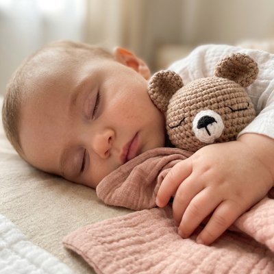 Doudou bébé garçon paisible