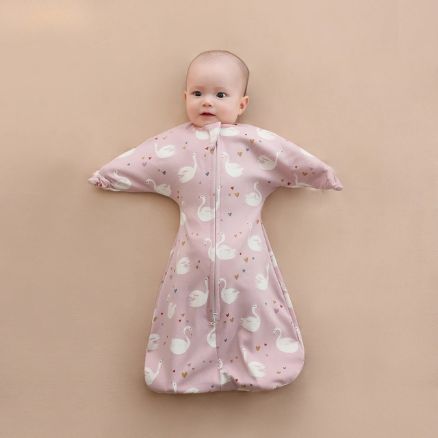 Gigoteuse ete bebe Nouveau-née -cygne-rose