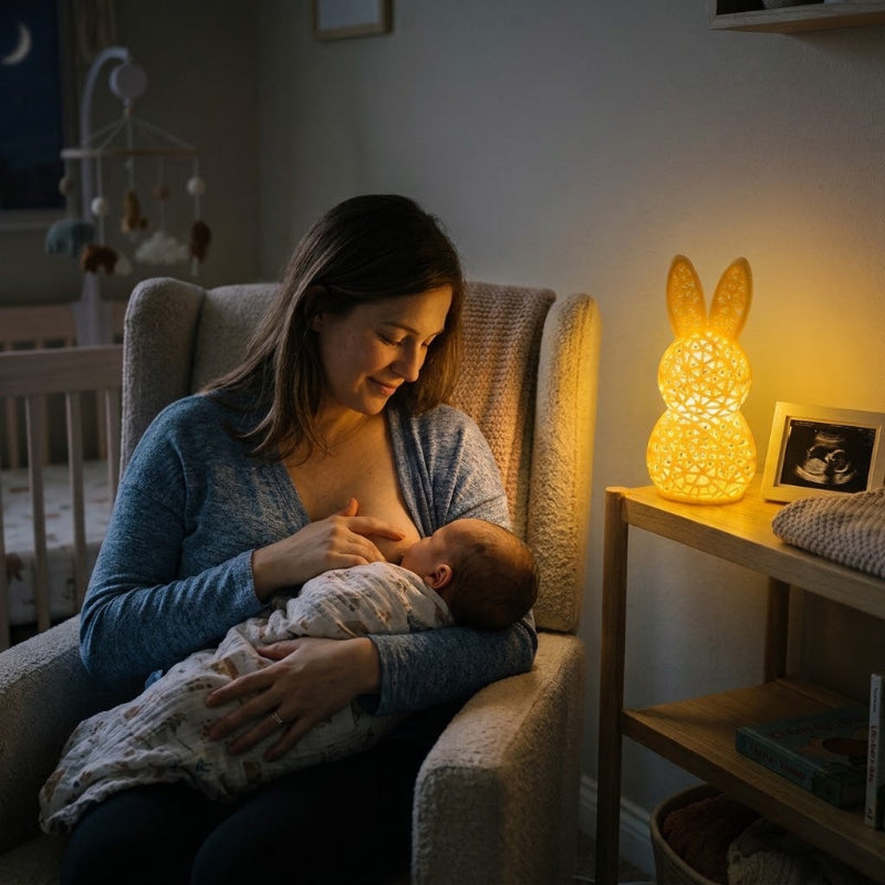Lampe veilleuse lapin et maman qui allaite