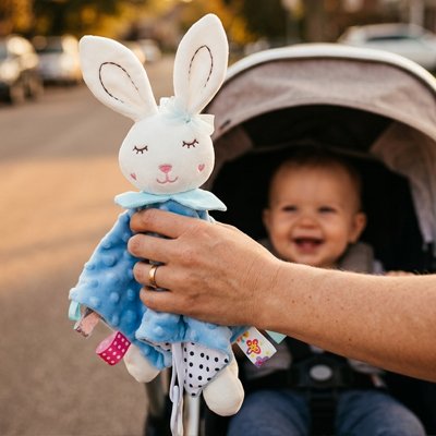 Lapin doudou  bleu