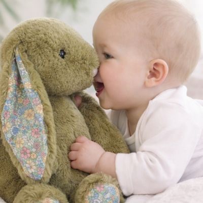 Lapin peluche Douceur-Hypoallergenique vert
