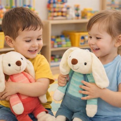 Lapins peluche garderie