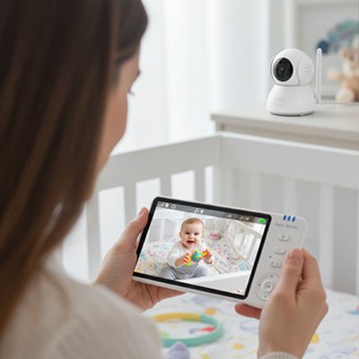 Maman parle à bébé grâce au babyphone