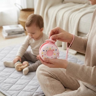 Maman range boite a tetine bébé joue
