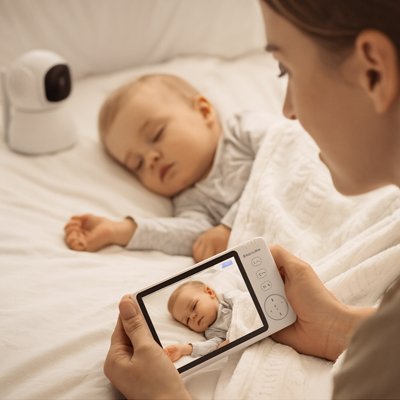 Maman utilise babyphone partout pour surveiller bébé