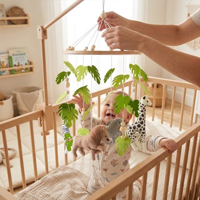 Mobile pour bébé maman installe