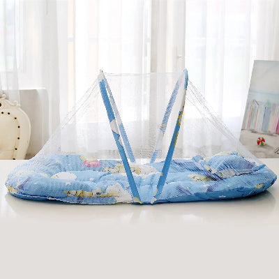 Moustiquaire-lit-pliable-pour-garçon-bleu