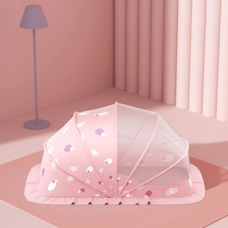 Moustiquaire-pour-lit-de-bebe-rose
