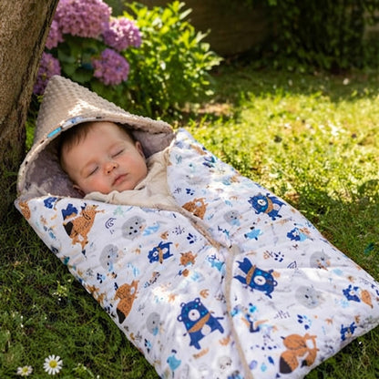 Nid d'ange siège auto bébé dort dehors