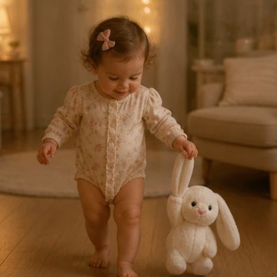 Peluche qui respire Lapin blanc compagnon bébé