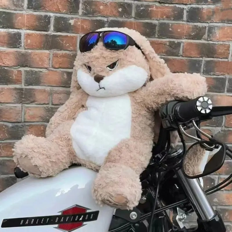 Peluche lapin moto yé