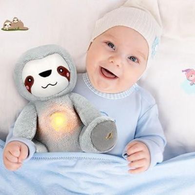 Peluche-qui-respire-bebe-content