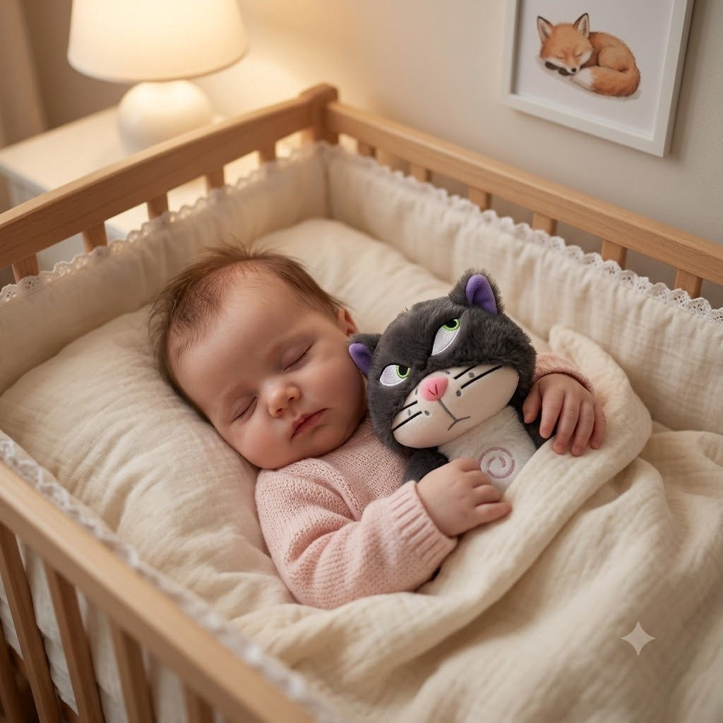 Peluche relaxante qui respire dort avec bébé