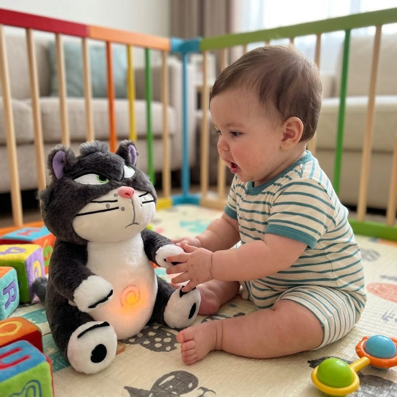Peluche relaxante qui respire stimule bébé