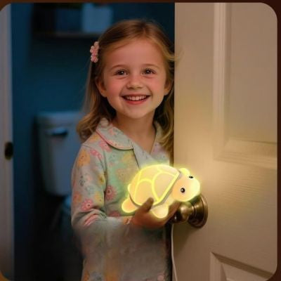 Petite fille avec sa veilleuse bébé portable