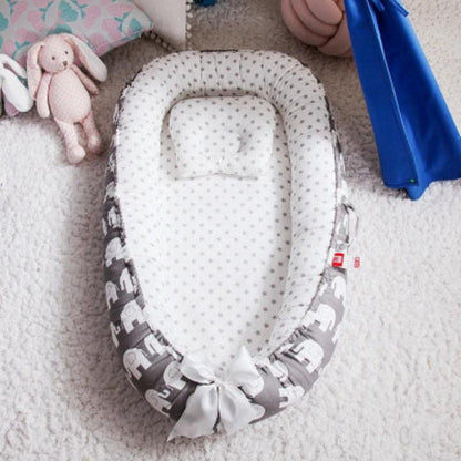 réducteur de lit bébé picot gris intérieur éléphant extérieur