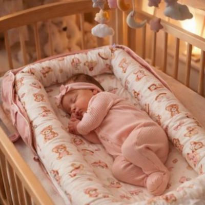 Réducteur de lit cododo bébé dort sur coté