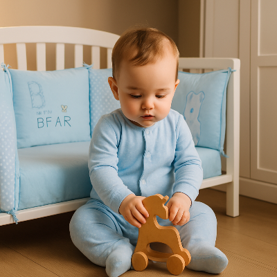 Tour-de-lit-bleu-tendre-avec-bébé